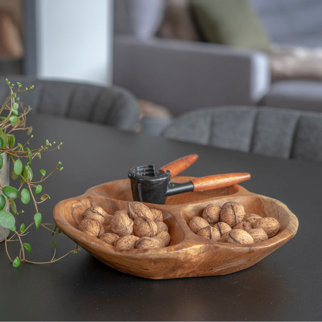 Produktbillede af Timur Teak fad med tre rum på tilbud i høj kvalitet