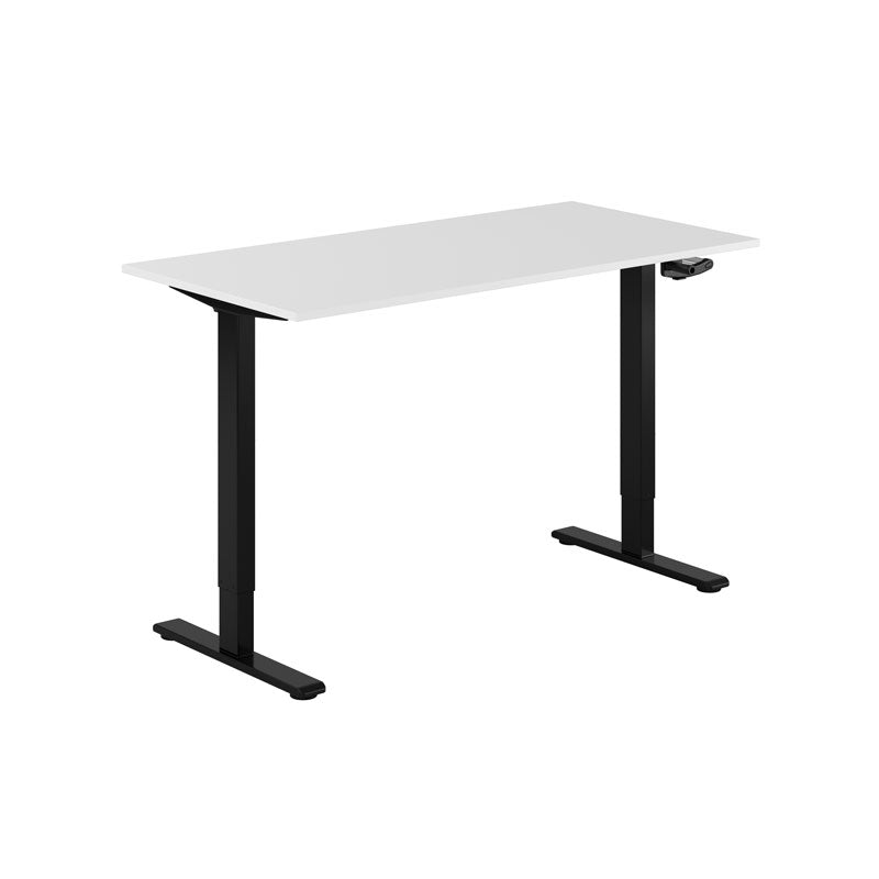 Produktbillede af ECO Hæve/Sænkebord manuelt 140x70cm Hvid-sort på tilbud