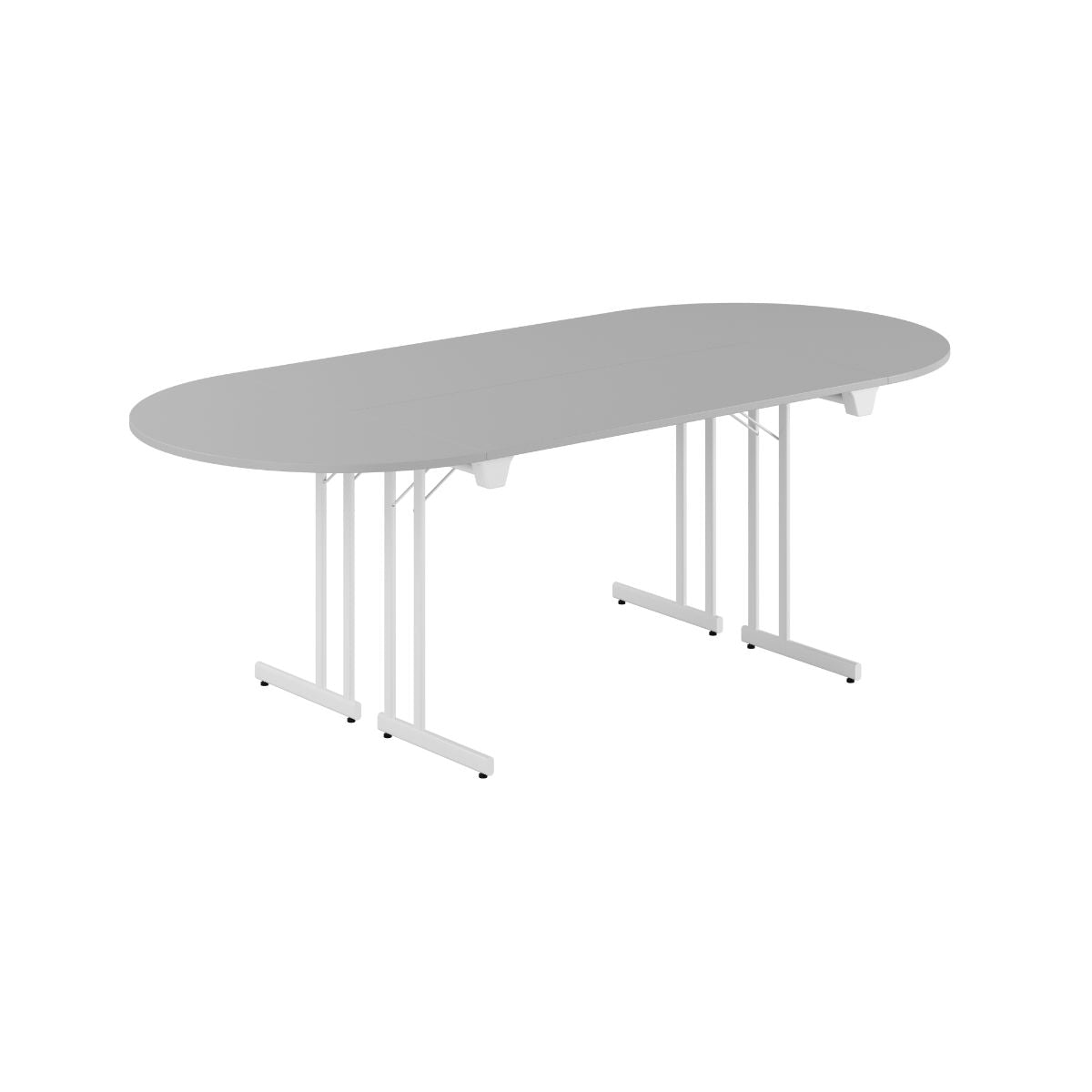 Produktbillede af Konferencebord 220x100cm Sammenklappeligt bord Grå-hvid på tilbud