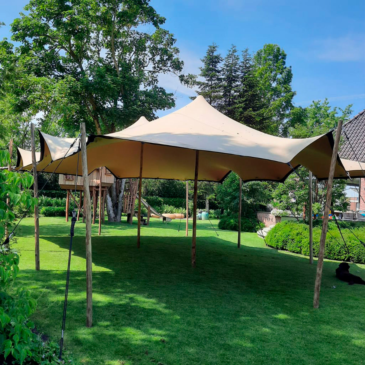 Produktbillede af Stretch Tent 4,5x6m dug Komplet Sand på tilbud