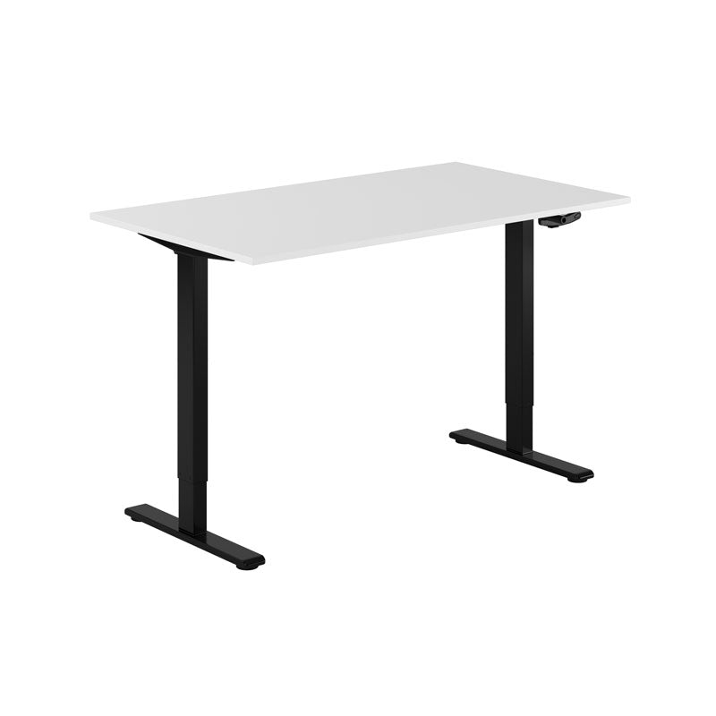 Produktbillede af ECO Hæve/Sænkebord manuelt 140x80cm Hvid-sort på tilbud
