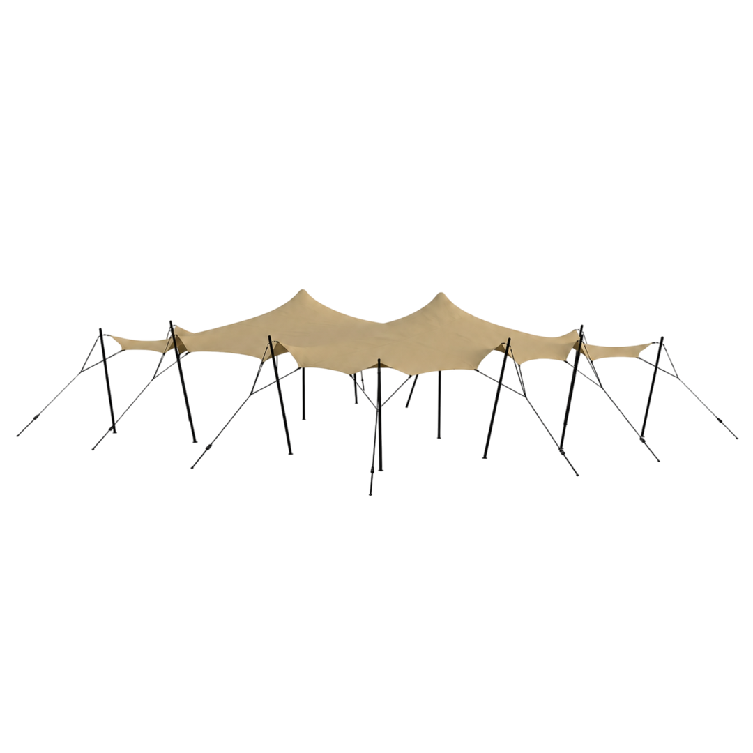 Stretch tent 9x9m SAND komplet Sand