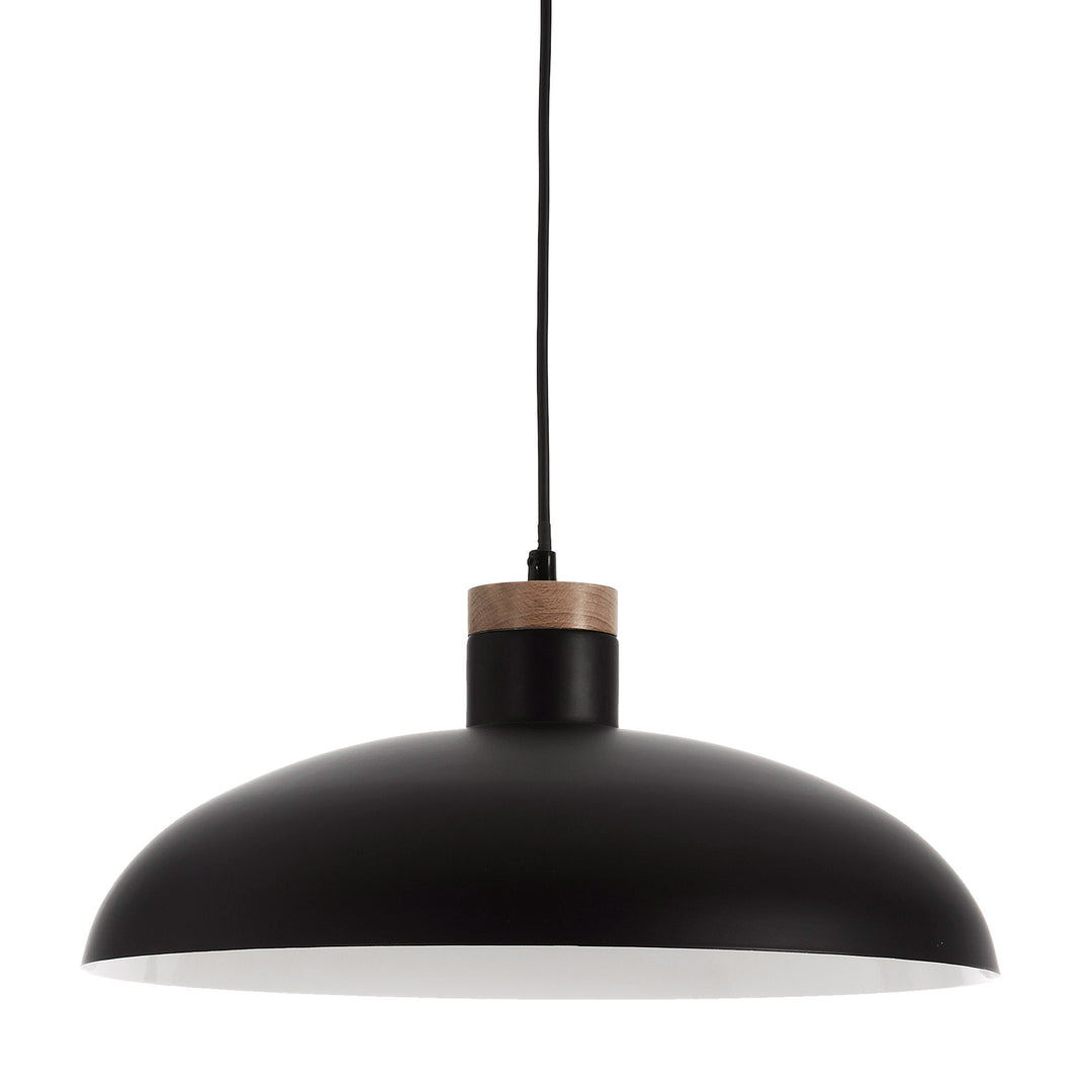 KAVE HOME Margot loftlampe sort/natur metal/træ rund Ø38