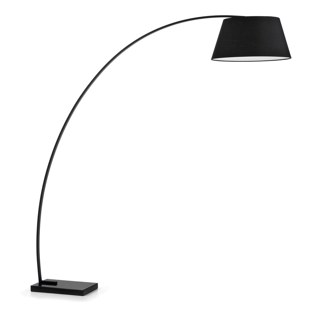 KAVE HOME Chop gulvlampe sort metal/marmor/stof