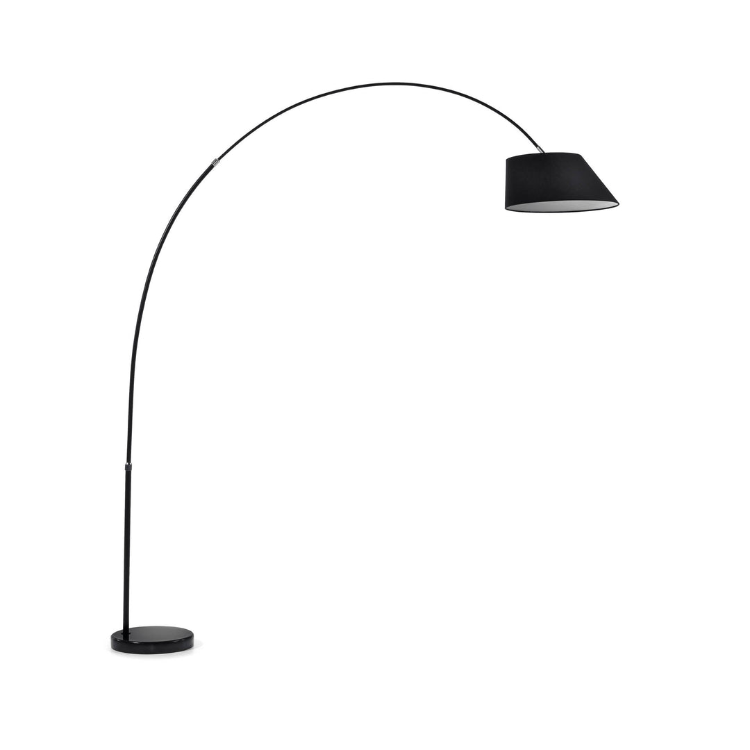 KAVE HOME May gulvlampe sort bomuld stål og marmor