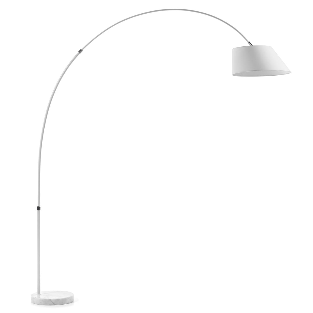 KAVE HOME Lee gulvlampe hvid metal/marmor/stof