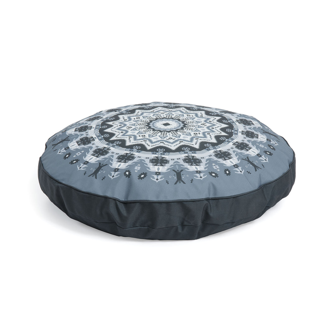 KAVE HOME Ashleen puf rund grå polyester Ø60