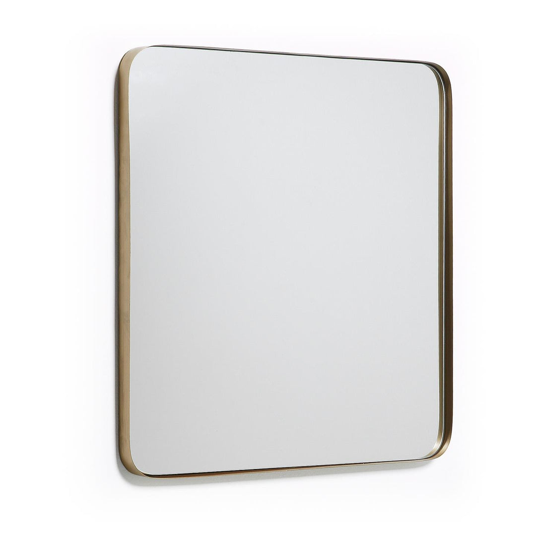 KAVE HOME Marco vægspejl kvadratisk spejlglas og guld stål 60x60