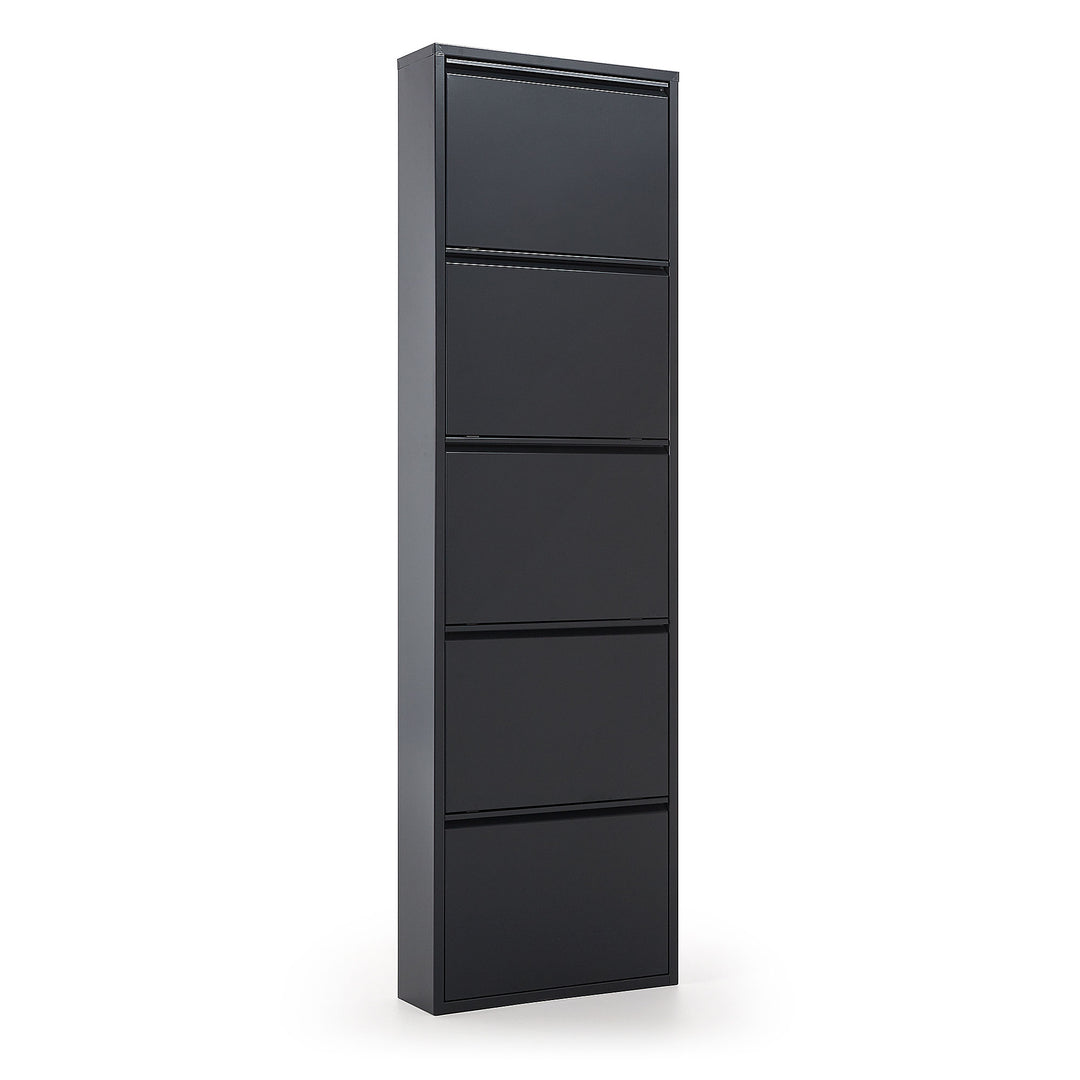 KAVE HOME Ode skoskab m. 5 låger sort stål 50x168,5