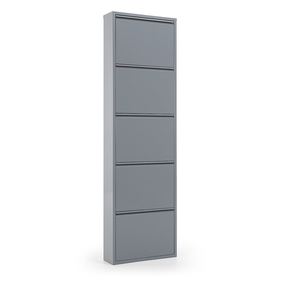 KAVE HOME Ode skoskab m. 5 låger grå stål 50x168,5