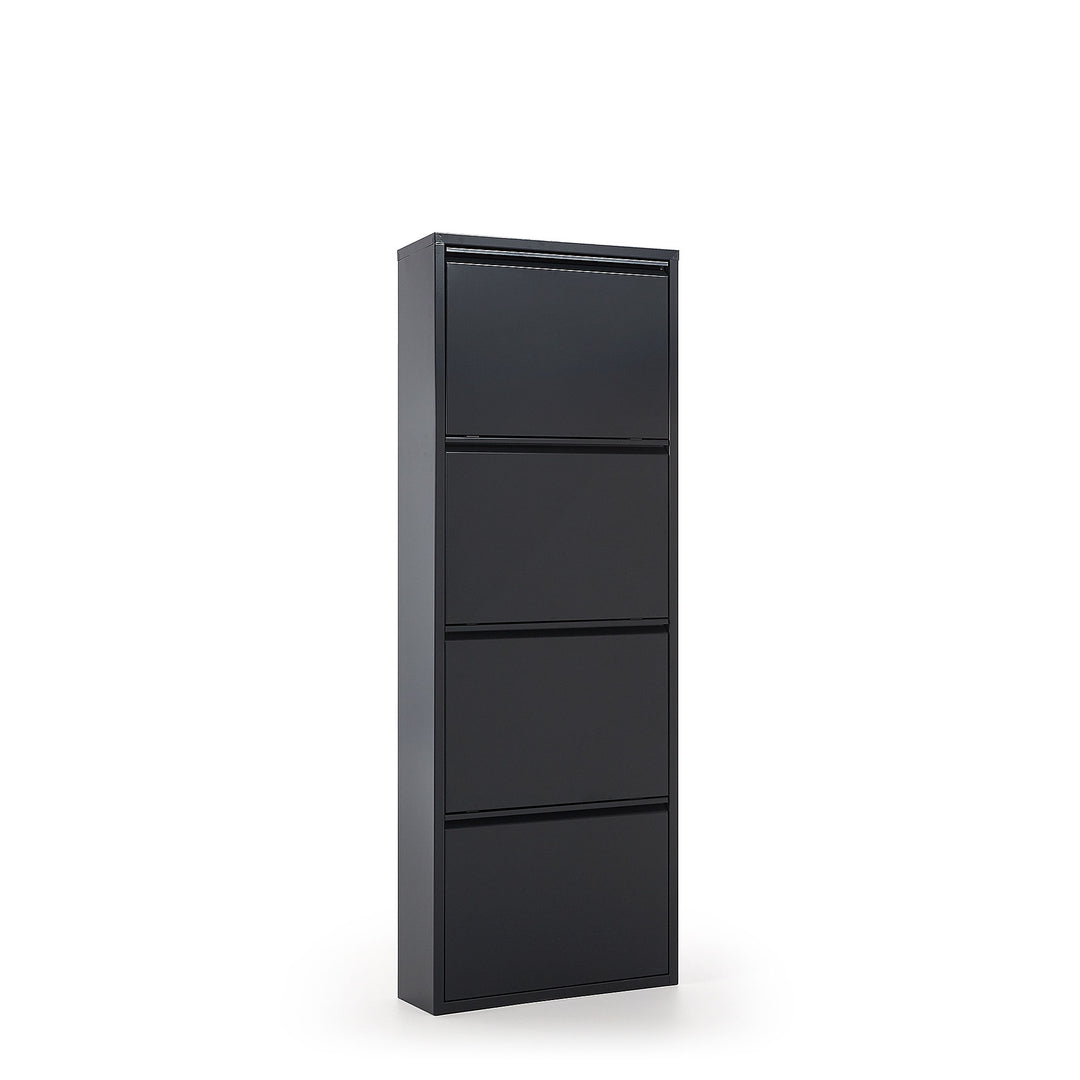 KAVE HOME Ode skoskab m. 4 låger sort stål 50x136