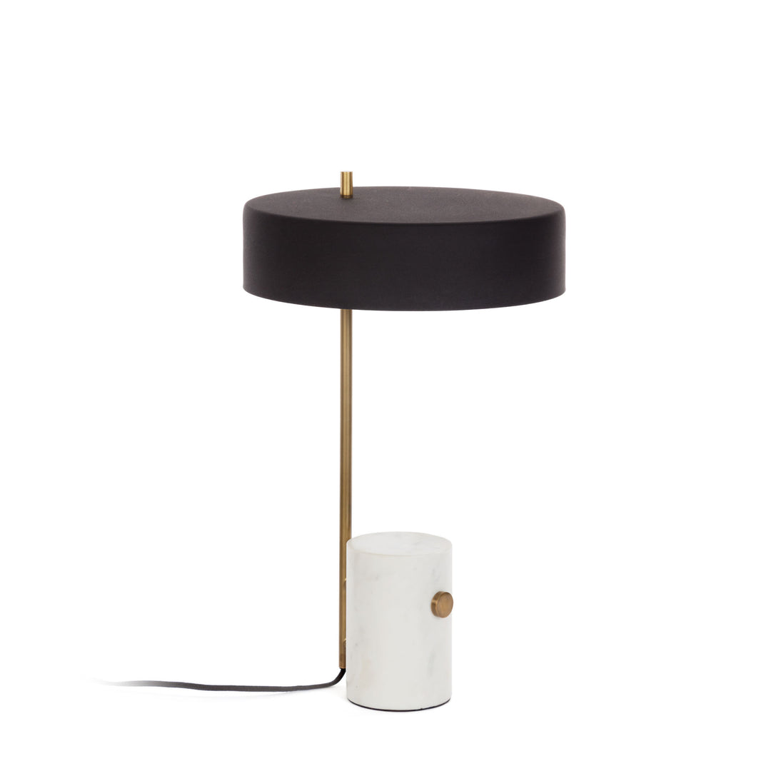 Produktbillede af KAVE HOME Phant bordlampe hvid marmor og sort metal i premium kvalitet