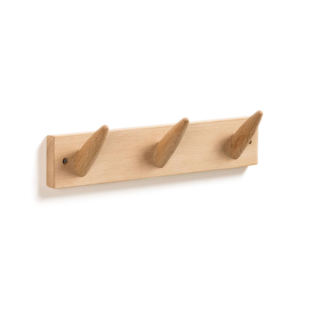 KAVE HOME Natane knagerække m. 3 knager natur birk
