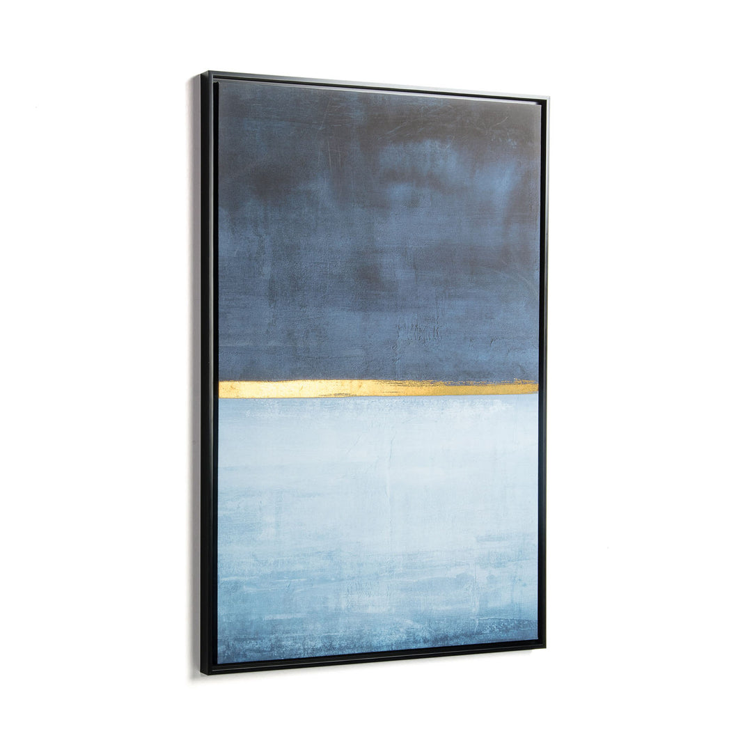 KAVE HOME rektangulær Wrigley blue billede multifarvet papir og træ 90x60