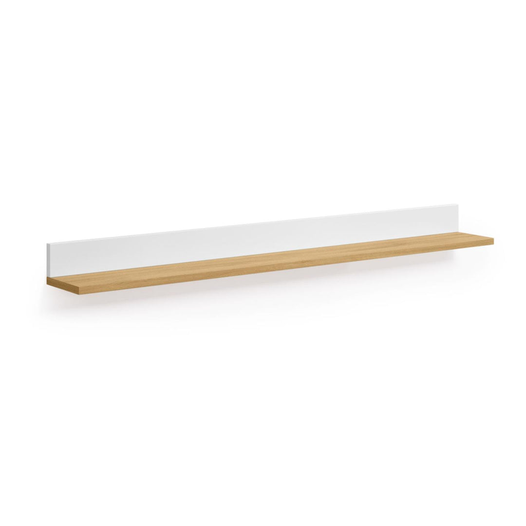 Produktbillede af KAVE HOME Abilen væghylde rektangulær hvid MDF og natur egetræsfinér 120x15 i premium kvalitet