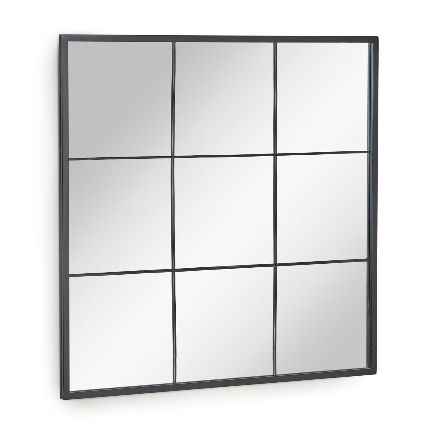 Produktbillede af KAVE HOME Ulrica vægspejl kvadratisk spejlglas og sort stål 80x80 i premium kvalitet