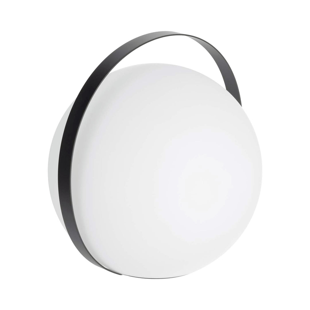 KAVE HOME Dinesh bordlampe ledningsfri hvidt polyethylen og sort stål 33x34