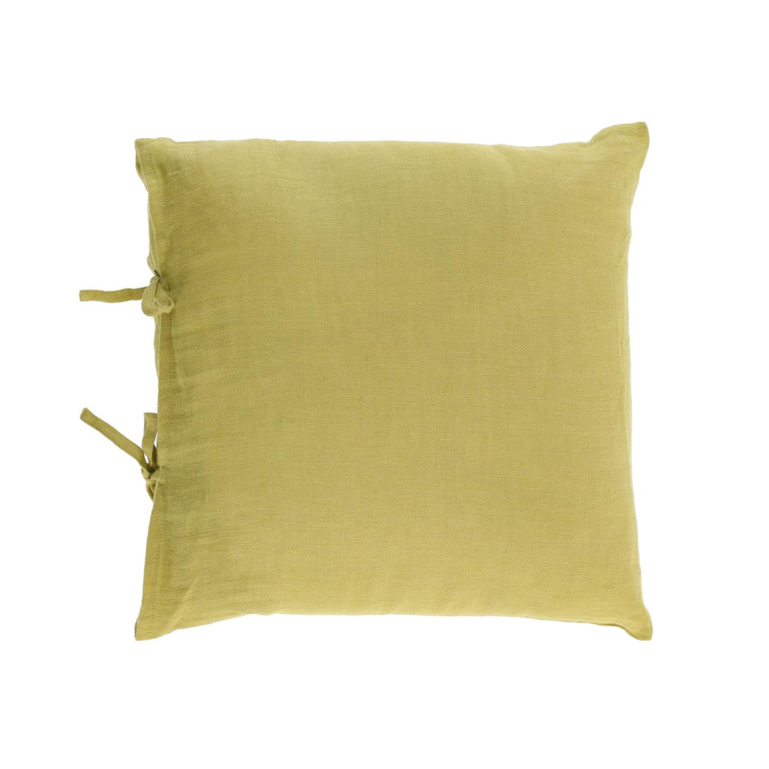 KAVE HOME Tazu pudebetræk kvadratisk grøn hør 45x45