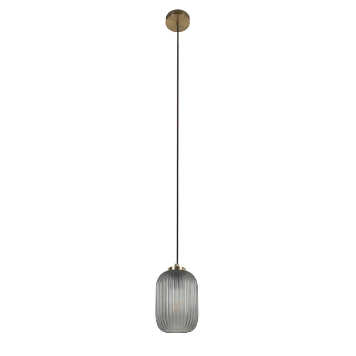 KAVE HOME Hestia loftlampe grå glas og messing metal
