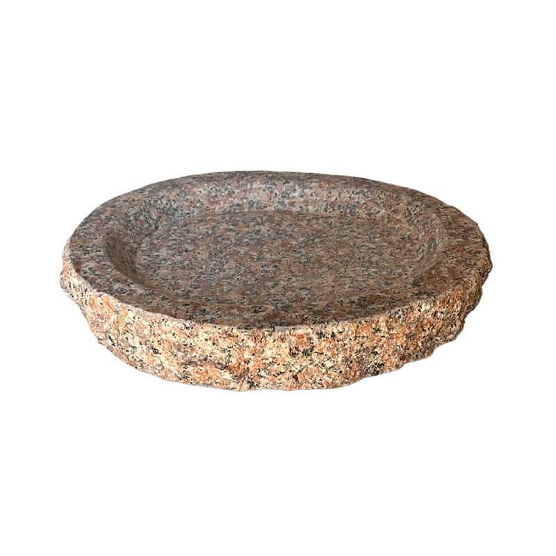 Produktbillede af Fuglebad oval rød granit 30x25 cm på tilbud i høj kvalitet