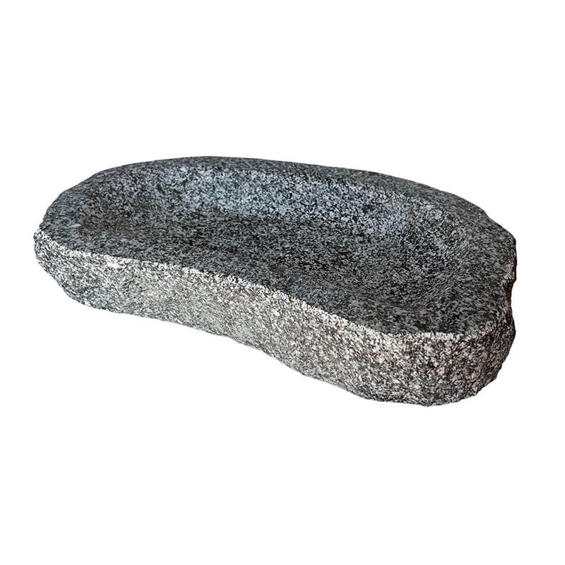 Produktbillede af Fuglebad naturform mørk granit 30x19 cm på tilbud i høj kvalitet