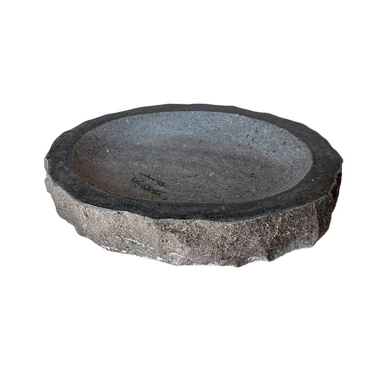 Produktbillede af Fuglebad oval mørk granit 30x25 cm på tilbud i høj kvalitet