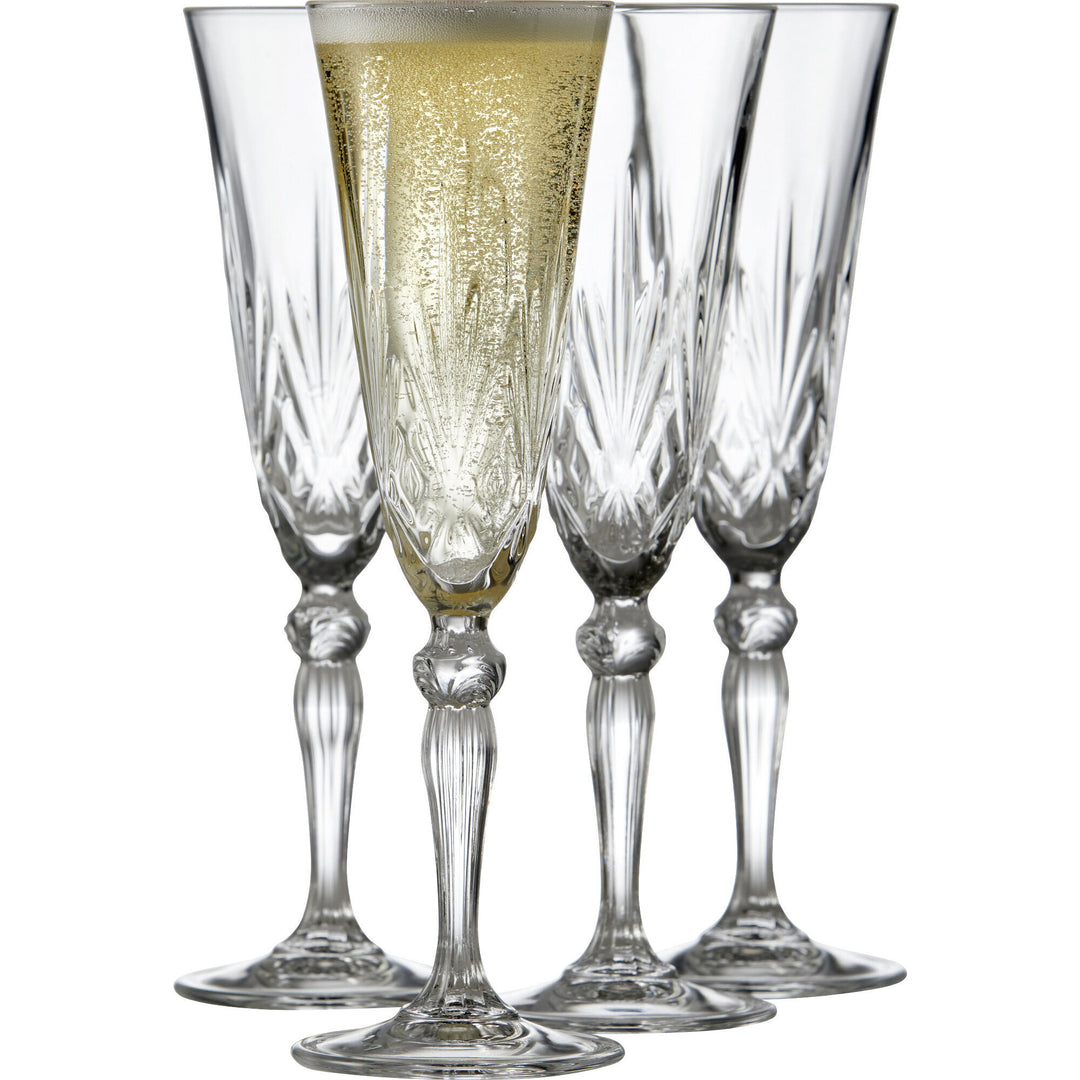 Lyngby glas Lyngby glas Melodia champagneglas, 16 cl - 4 stk ❤ frontbillede (Champagneglas)