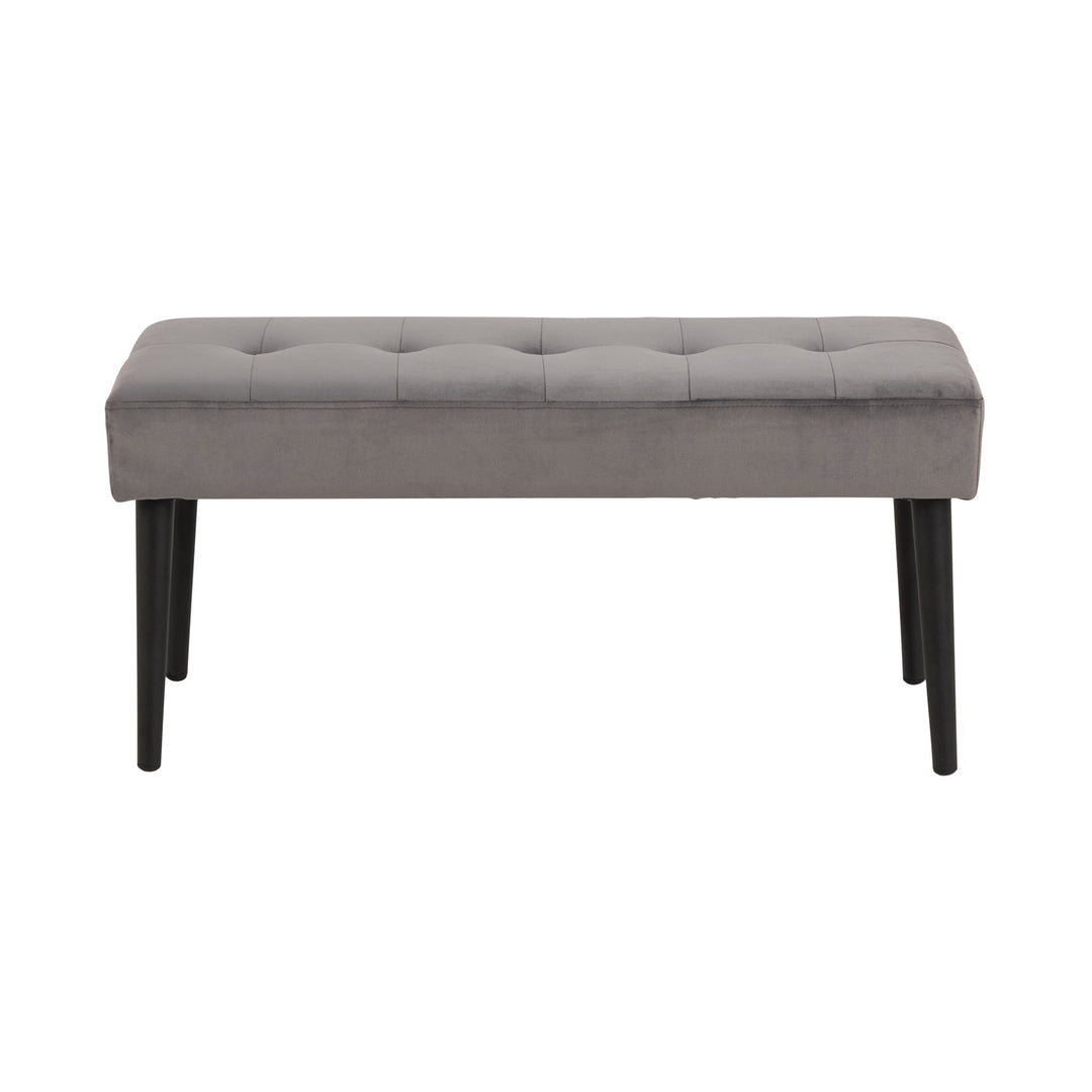 Produktbillede af ACT NORDIC Rektangulær Glory bænk m. special syning mørkegrå stof og sort metal 95x38 i premium kvalitet