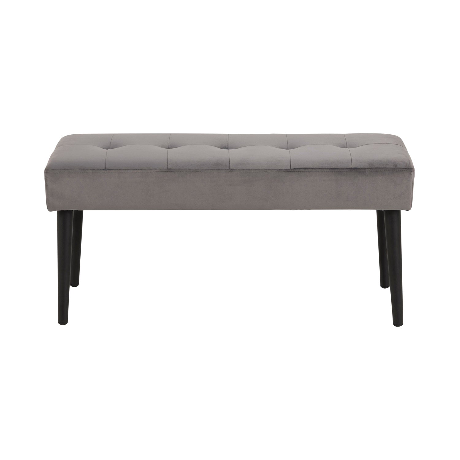 Produktbillede af ACT NORDIC Rektangulær Glory bænk m. special syning mørkegrå stof og sort metal 95x38 i premium kvalitet