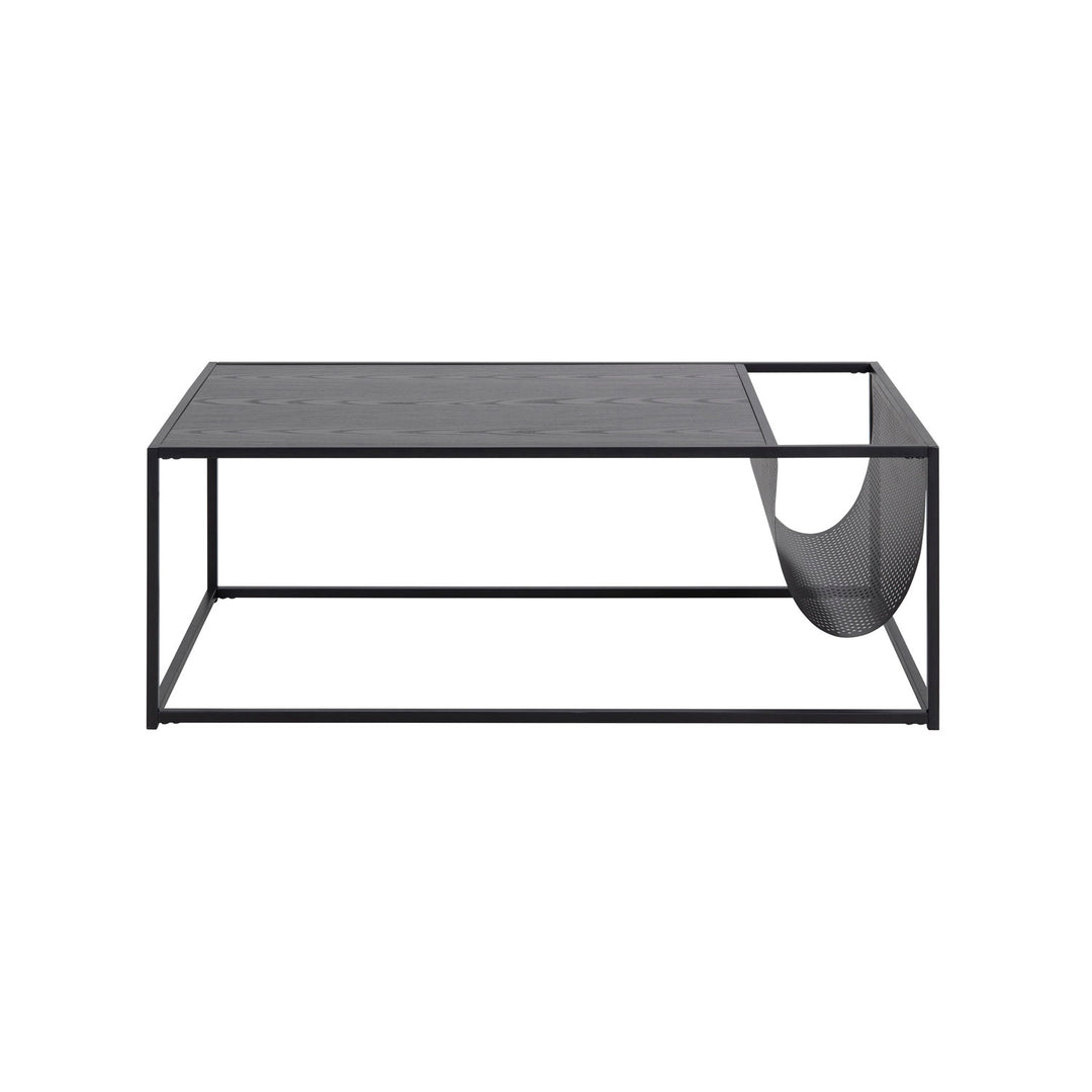 Produktbillede af ACT NORDIC Rektangulær Seaford sofabord m. magasinholder sort melamin og metal 110x60 i premium kvalitet