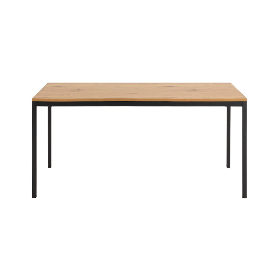 ACT NORDIC Rektangulær Seaford spisebord natur melamin vildeg og sort metal 160x80