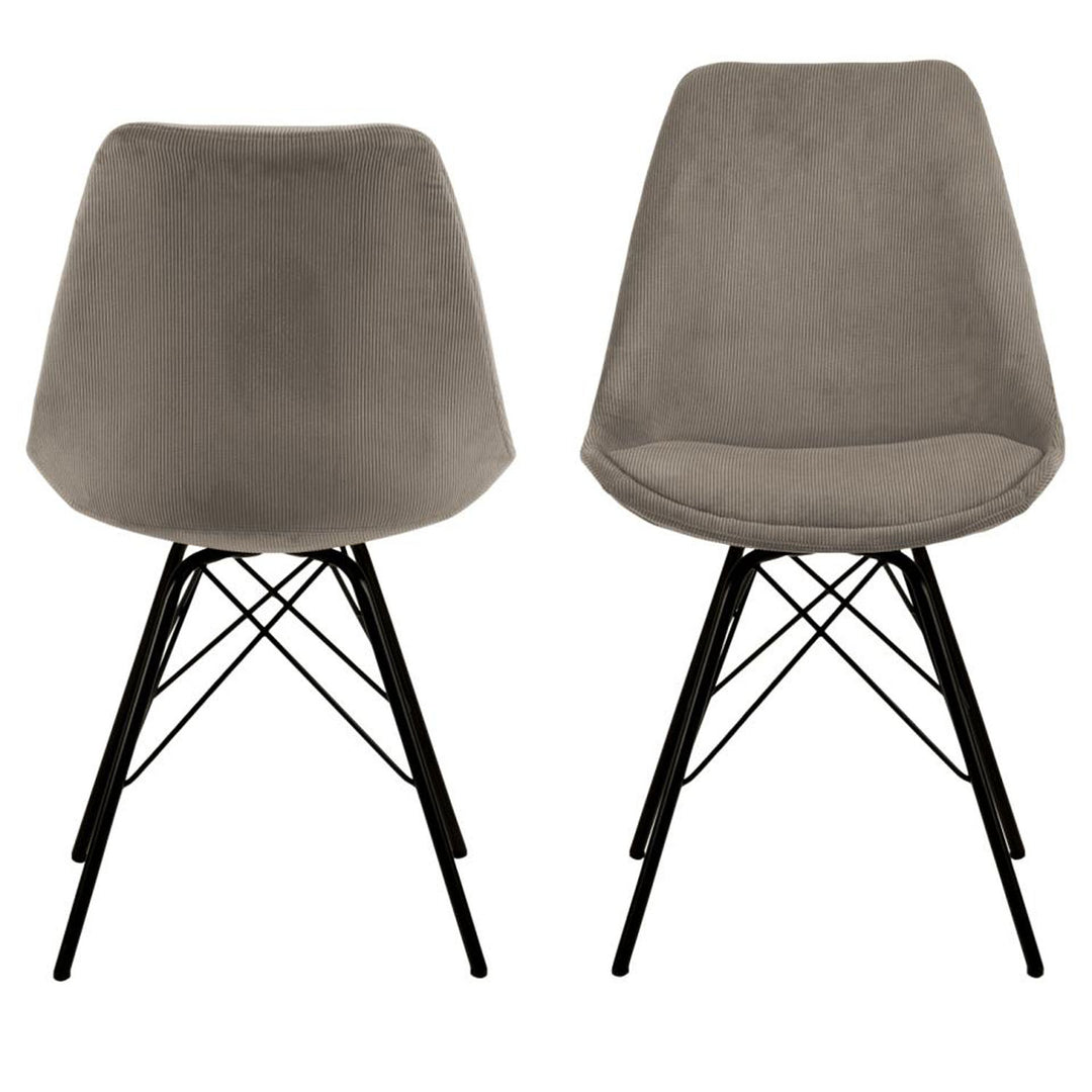 ACT NORDIC Eris spisebordsstol beige fløjl og sort metal