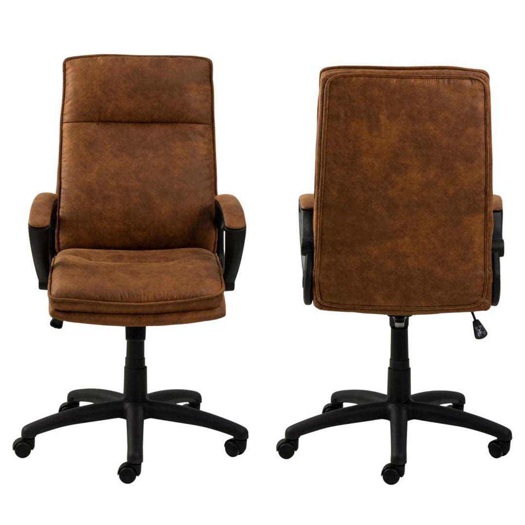 ACT NORDIC Brad skrivebordsstol m. armlæn camel polyester og sort nylon