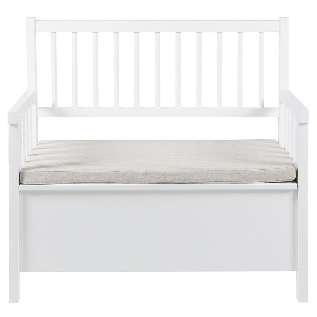 ACT NORDIC Aster bænk m. hynde og opbevaring beige polyester og hvid MDF 90x48