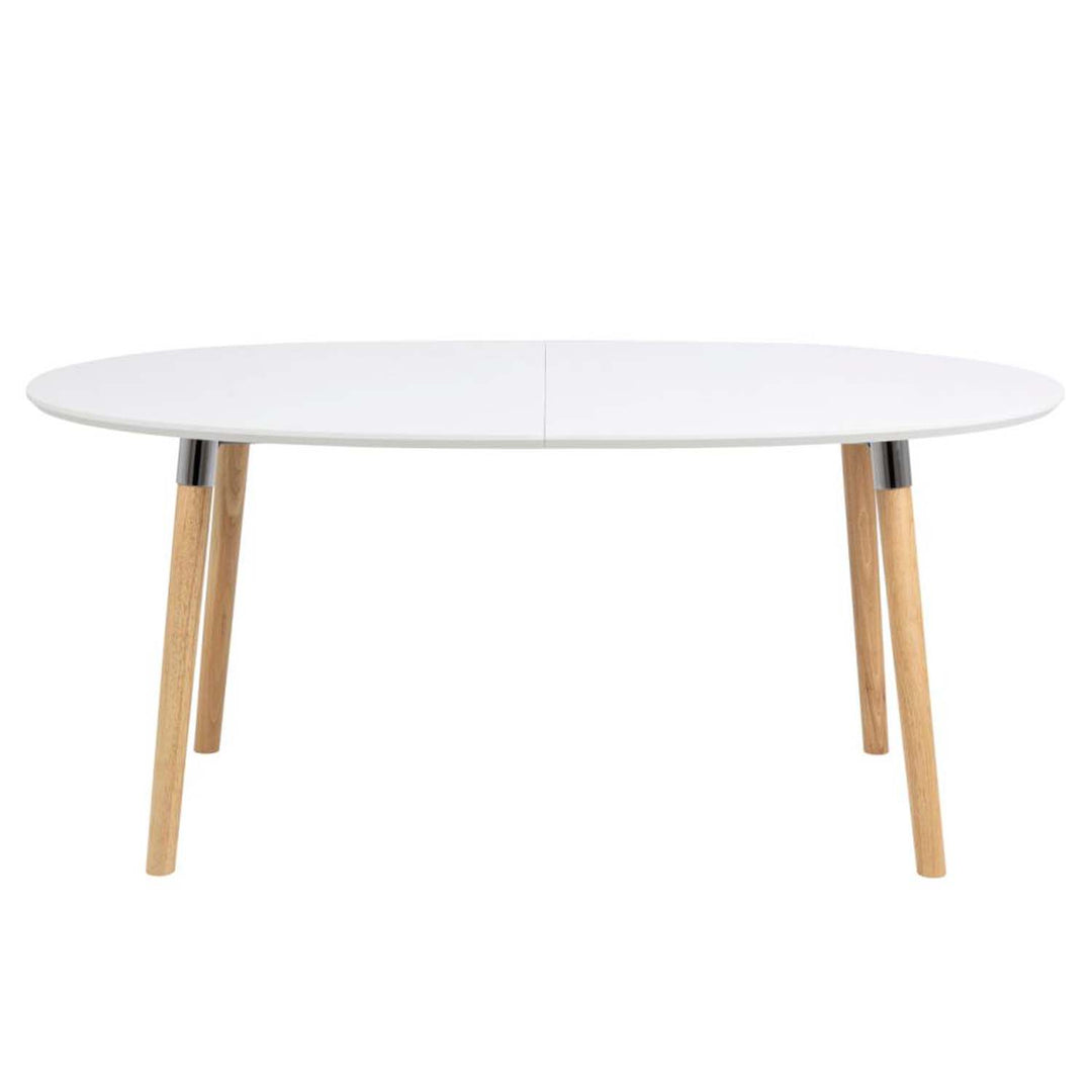 ACT NORDIC Belina spisebord m. tillægsplader hvid MDF og natur gummitræ 170/270x100
