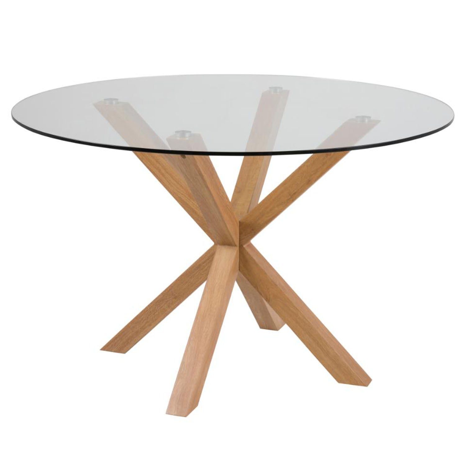 Produktbillede af ACT NORDIC Heaven spisebord rund klar glas og egefolie metal Ø119 i premium kvalitet