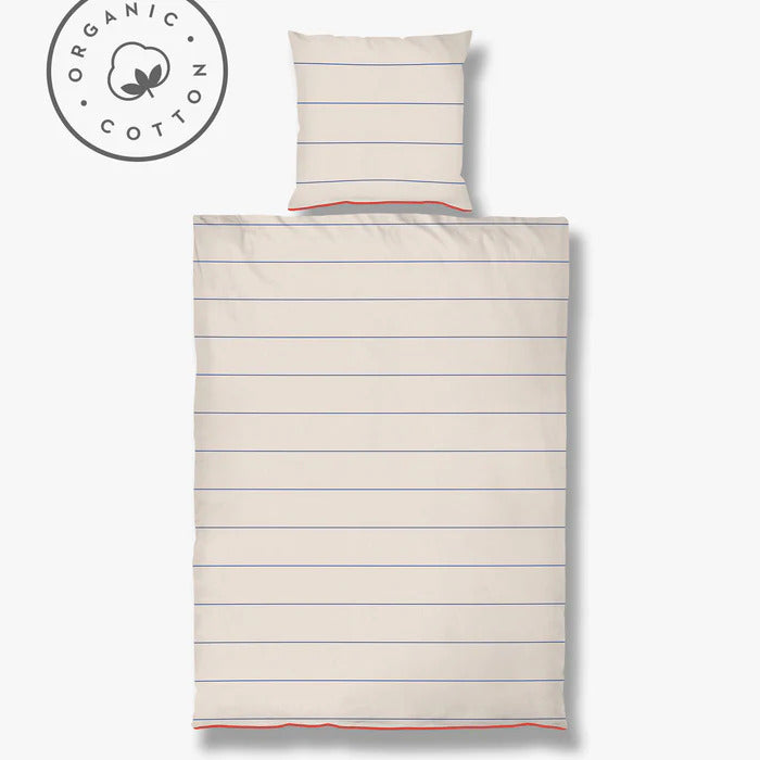 Produktbillede af Mette Ditmer ALIGN sengesæt Cobalt / Sand 140 x 200 cm i premium kvalitet