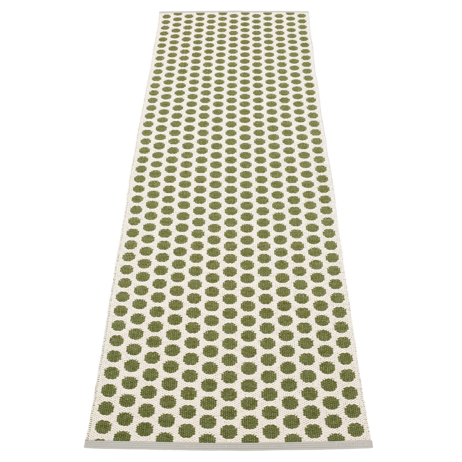 Pappelina Pappelina Noa gulvtæppe 70 cm x 250 cm, dark olive/vanilla ❤ produktfoto i kategorien Tæpper