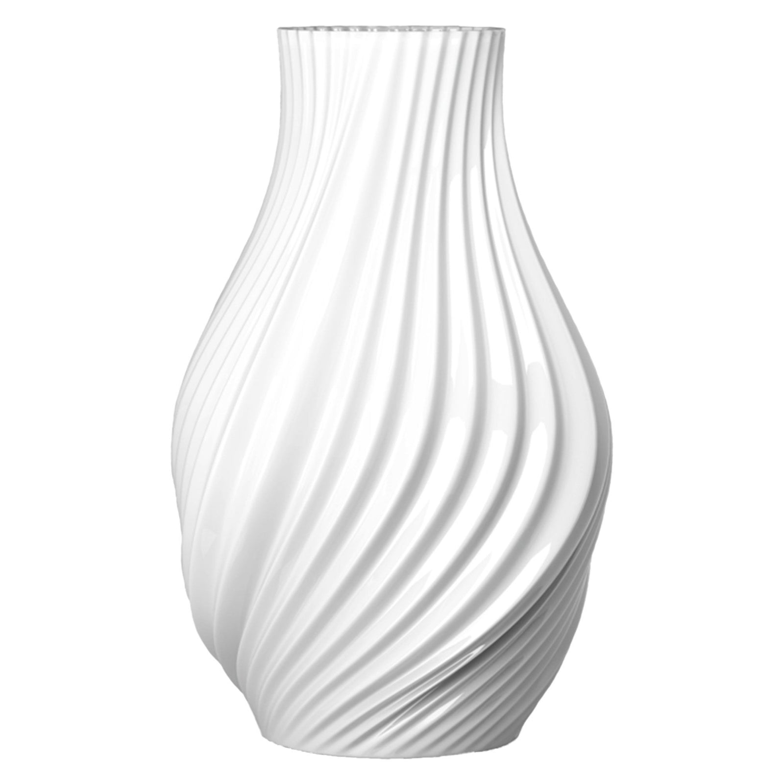 Lyngby porcelæn Lyngby Porcelæn Twist Vase 18 cm, hvid – frontbillede (Vaser & Krukker)
