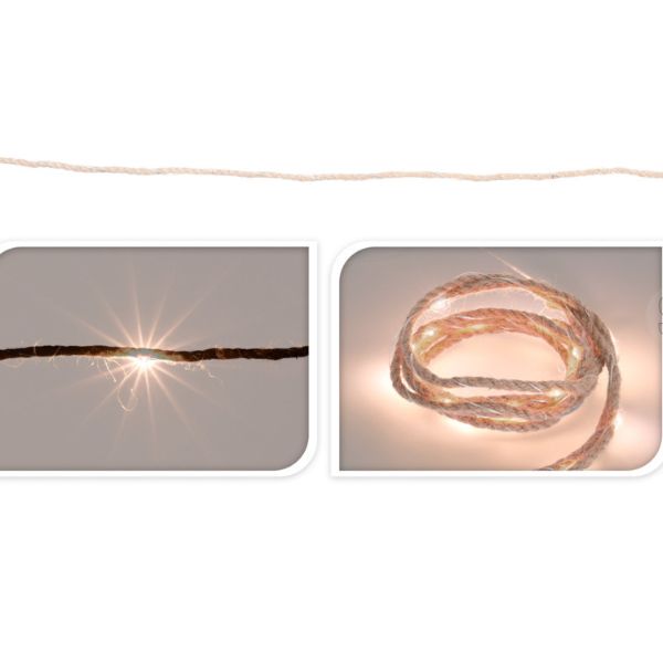 Produktbillede af Reb 2 Meter 20 Varme Hvide Led er på tilbud i brug