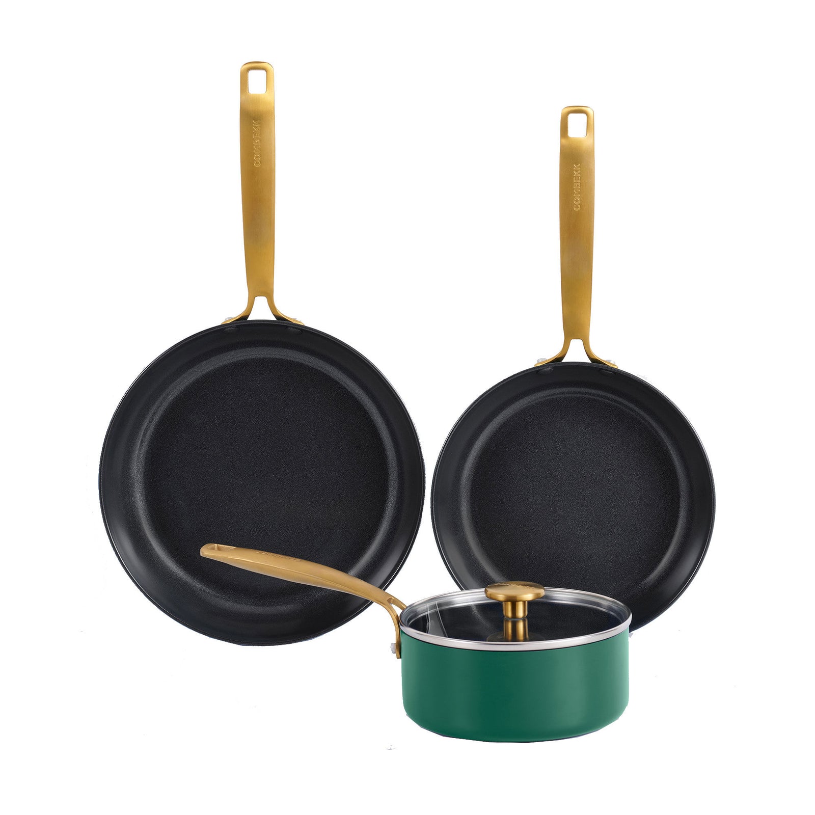 Combekk Combekk Stegepande- og kasserollesæt 4 dele, grøn – billede i brug (Grydesæt & Kasseroller)