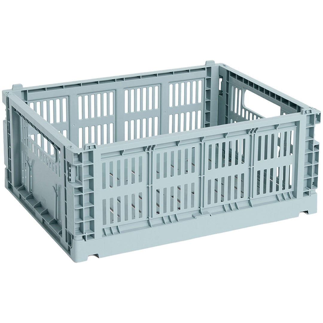 Hay HAY Colour Crate Medium Opbevaringskasse, dusty blue – close-up (Opbevaringsboks)