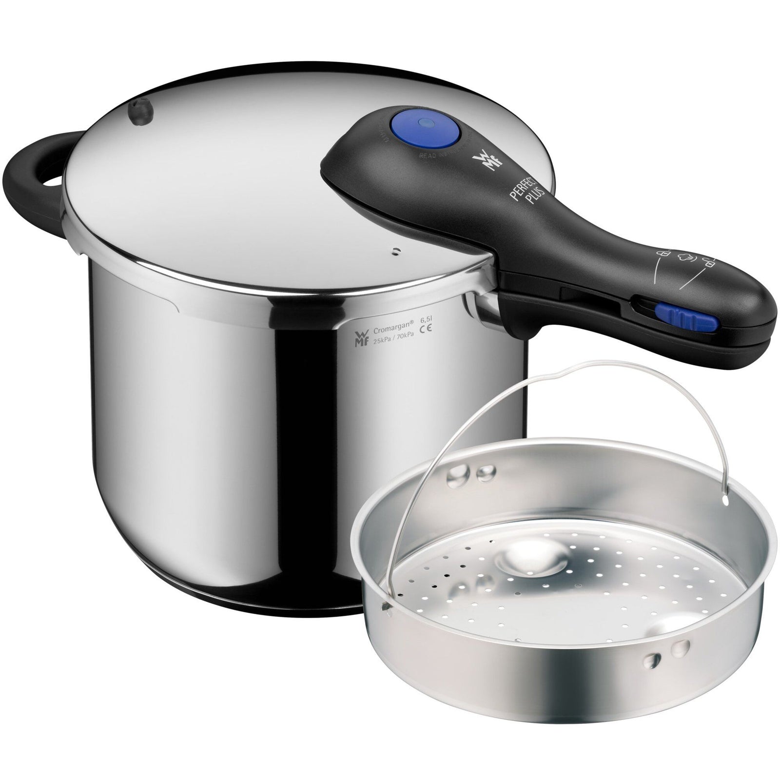 Wmf Wmf Perfect Plus trykkoger med dampindsats 6,5 liter ❤ detaljebillede (Trykkoger)