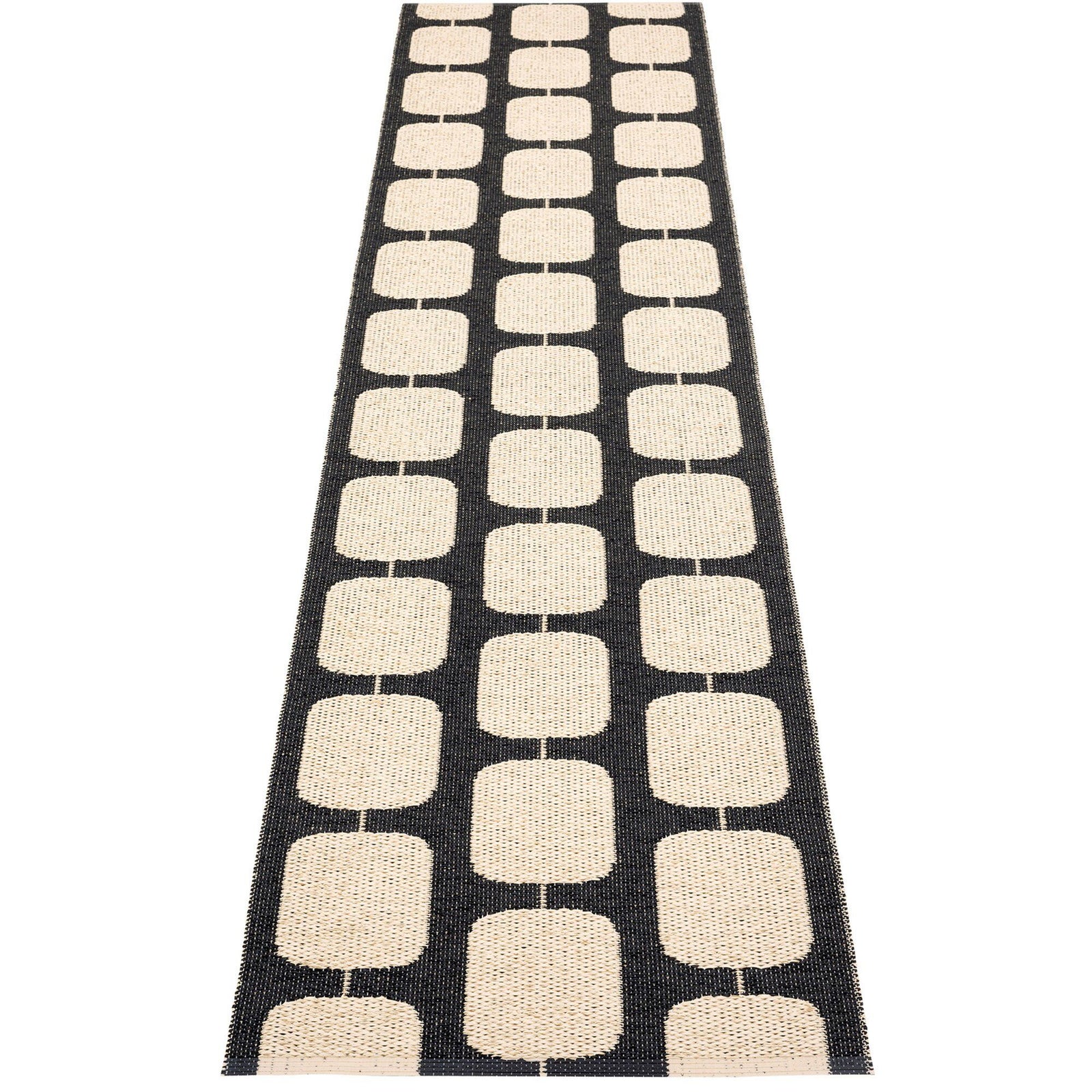 Pappelina Pappelina Gulvtæppe Sten, 70 x 300 cm., black/cream – produktvisning (Tæpper)