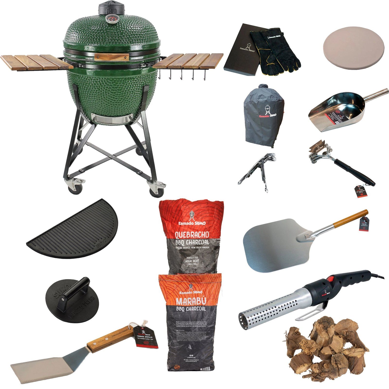 Kamado sumo Kamado sumo Maxi Stor Grillpakke, grøn ❤ produktfoto (Kamadogrill)