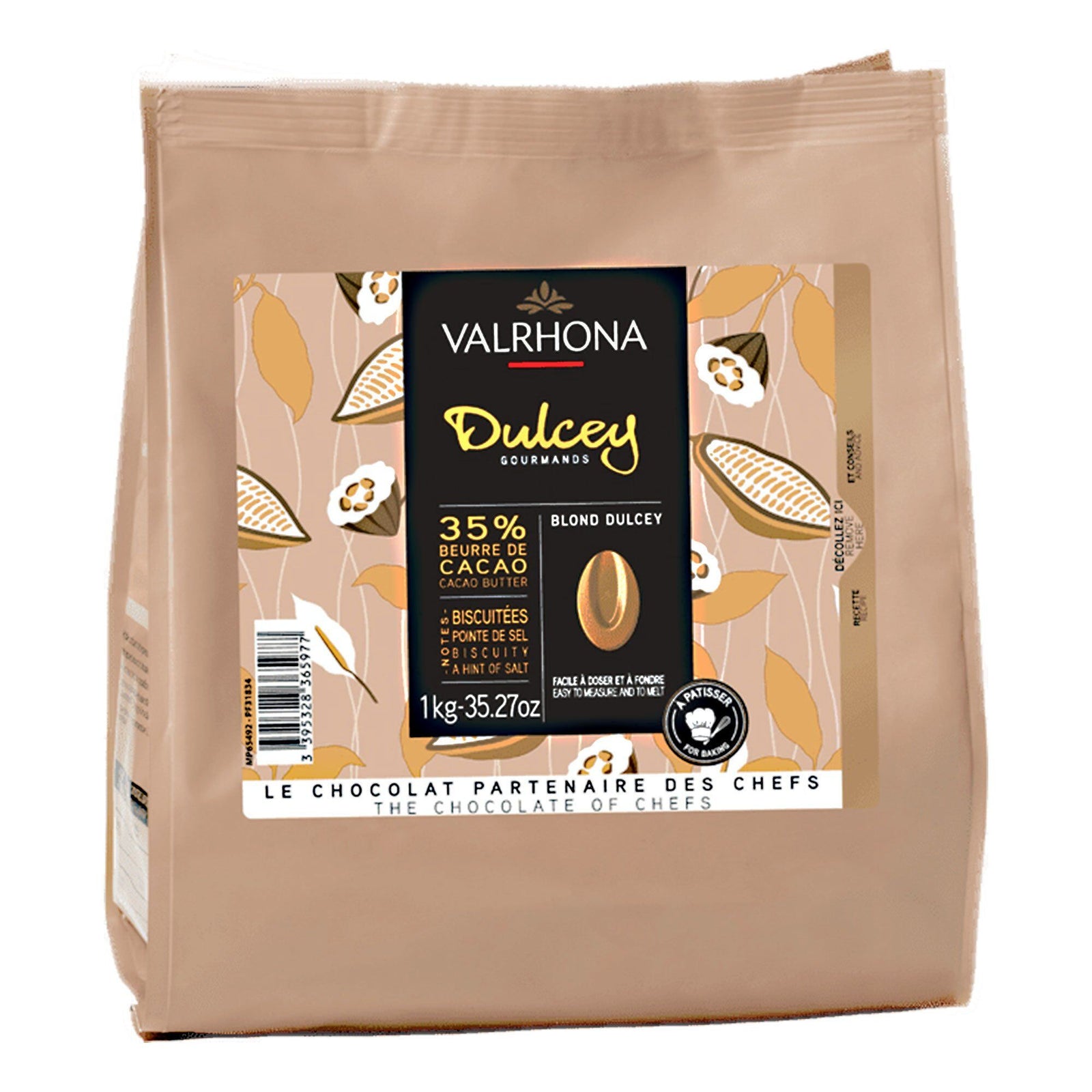 Valrhona Valrhona Dulcey 35% choklade, 1 kg ❤ detaljebillede (Chokolade)