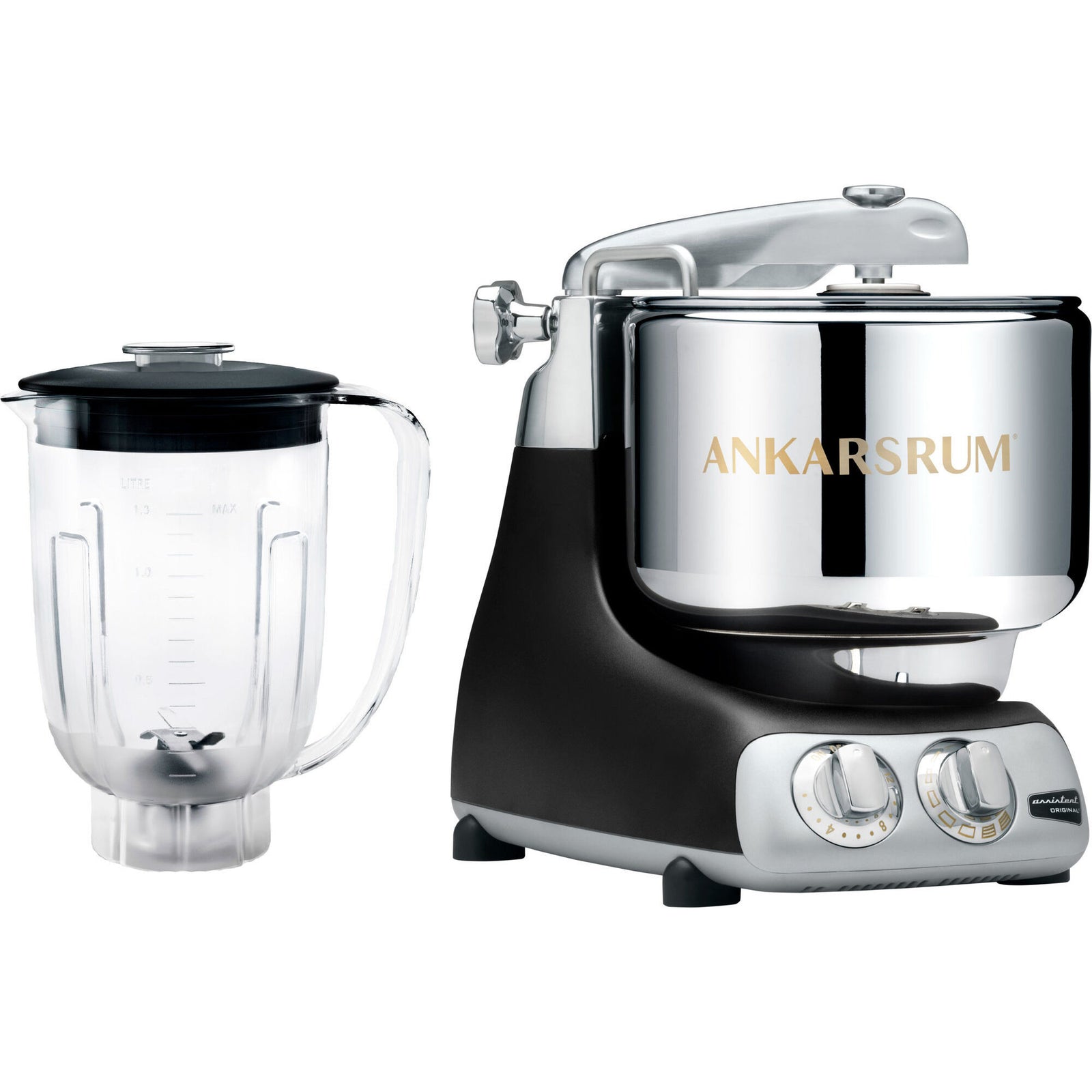 Ankarsrum Ankarsrum Assistent AKM 6230 røremaskine + blender, sort – frontbillede (Røremaskiner)