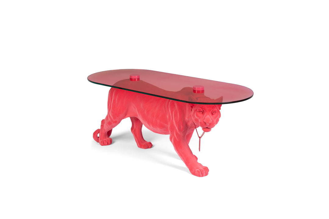 BOLD MONKEY Dope as hell sofabordet røgsort glas og pink panter harpiks 90x40