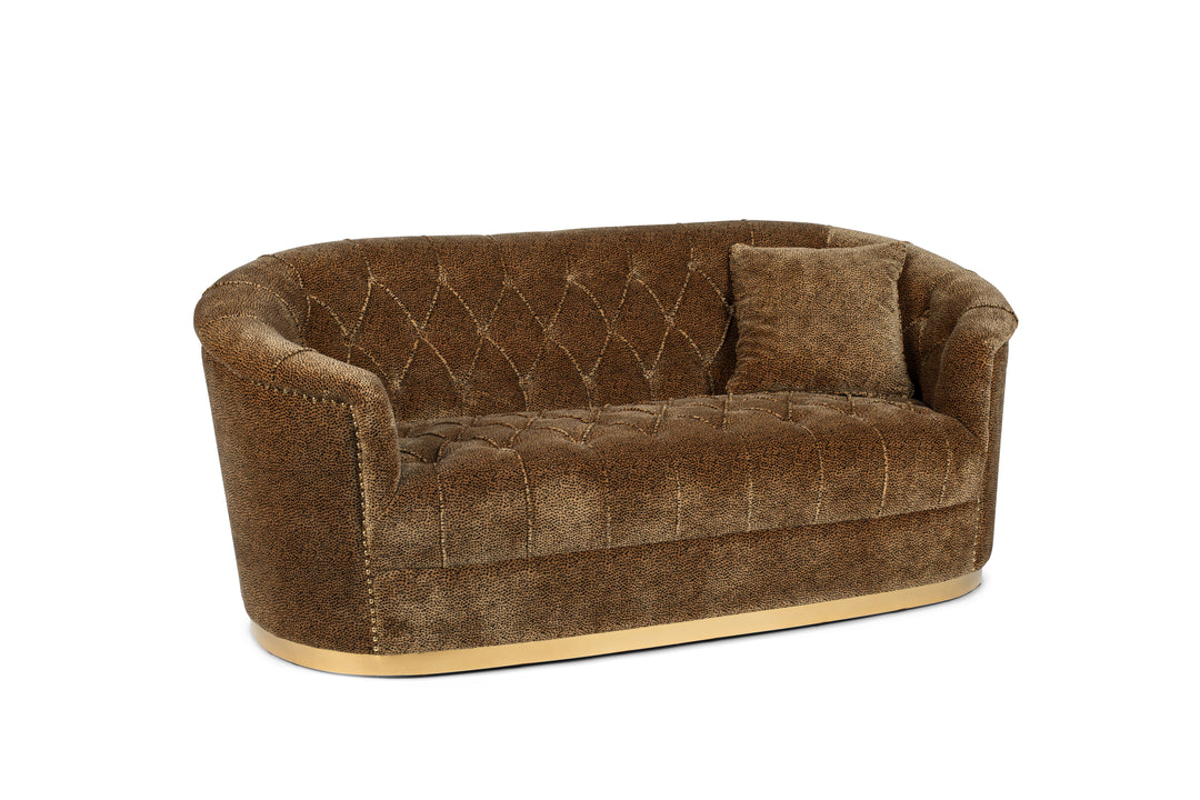 BOLD MONKEY Too Pretty To Sit On Panther sofa m. nitter brun panterprint fløjl stof/messing stål