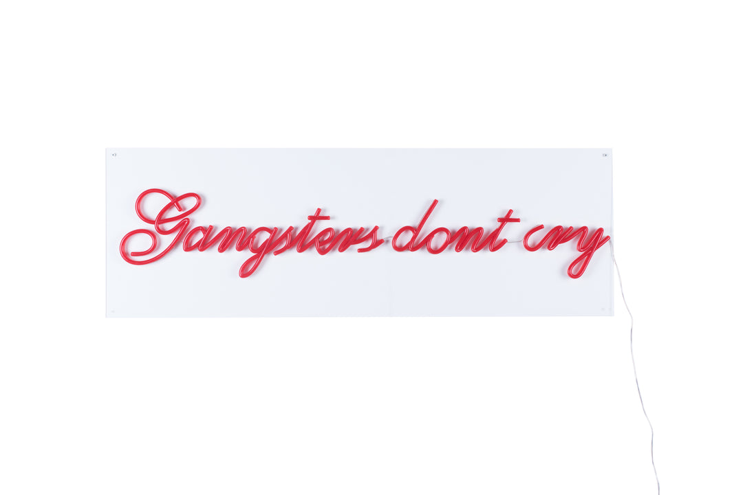 BOLD MONKEY Gangsters don't cry LED neon lysskilt rektangulær rød PVC og akryl 40x120
